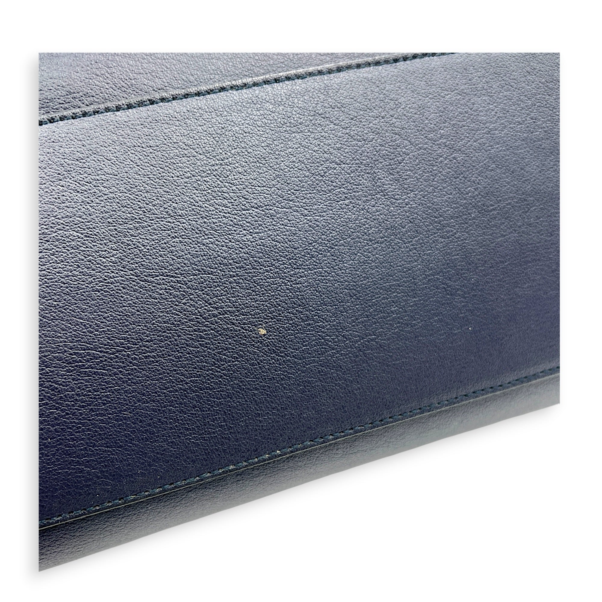 Logo Tote Bag Black in Calfskin, Silver hardware