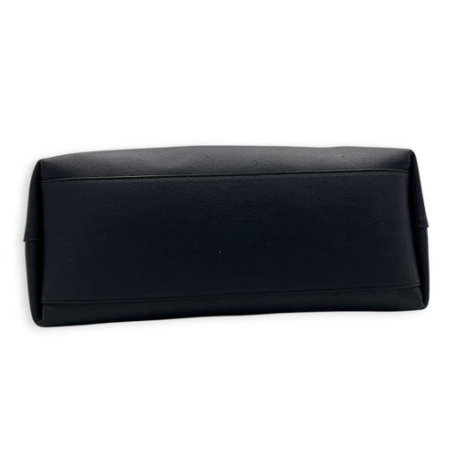 Logo Tote Bag Black in Calfskin, Silver hardware