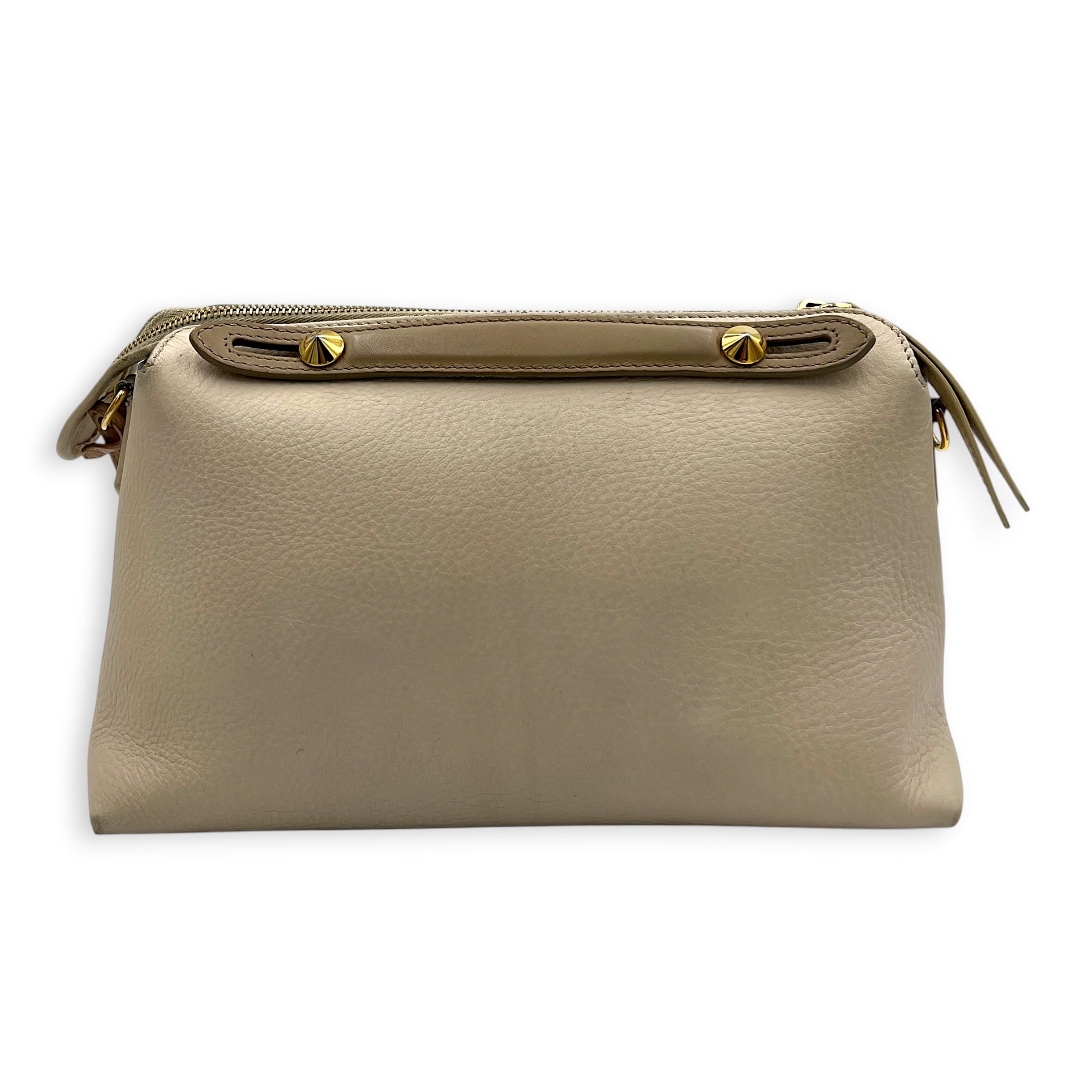 By The Way Crossbody Bag Beige in Calfskin, Gold hardware