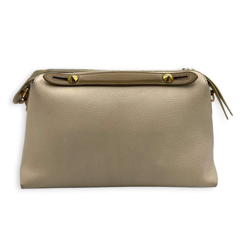 By The Way Crossbody Bag Beige in Calfskin, Gold hardware