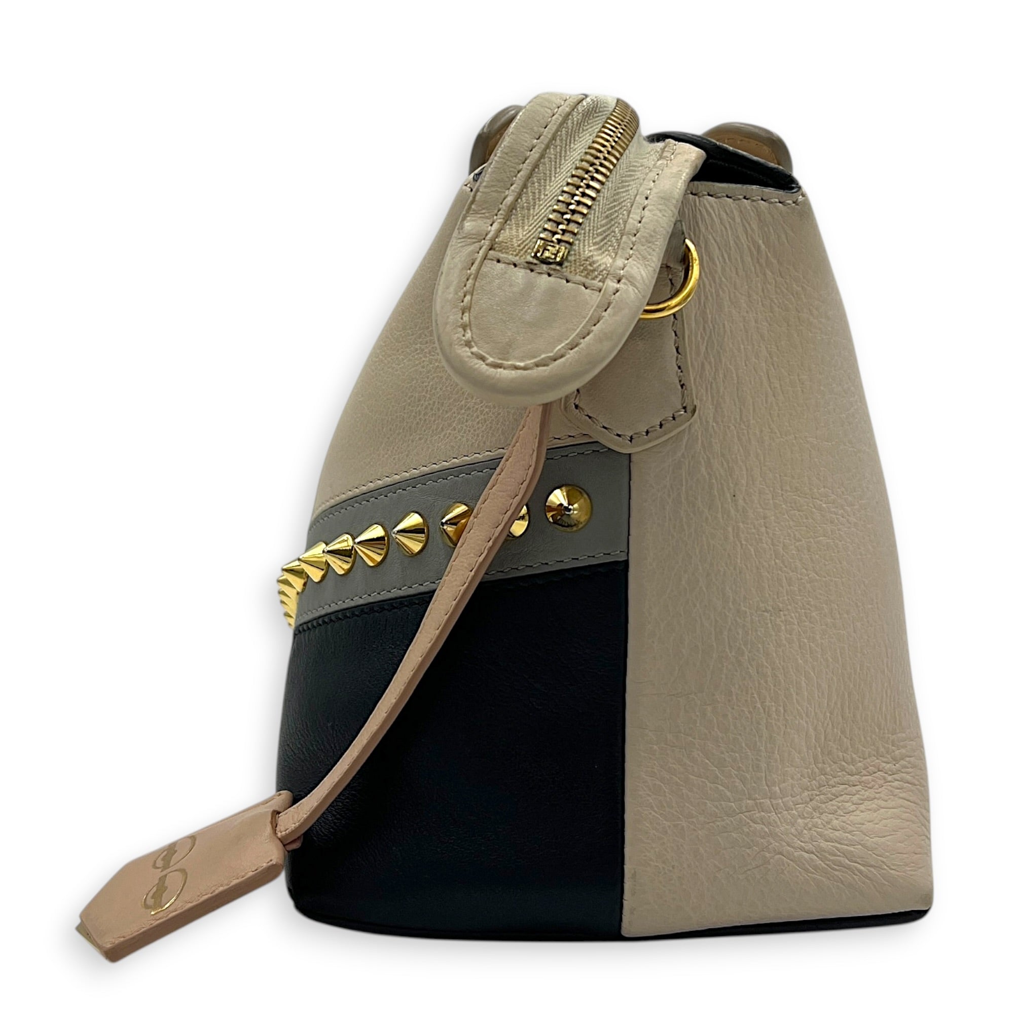 By The Way Crossbody Bag Beige in Calfskin, Gold hardware