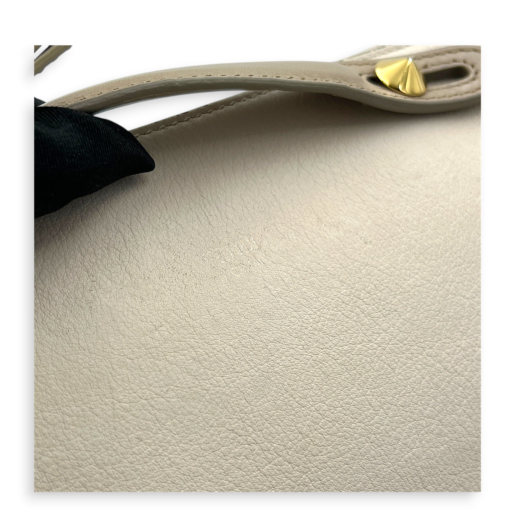 By The Way Crossbody Bag Beige in Calfskin, Gold hardware