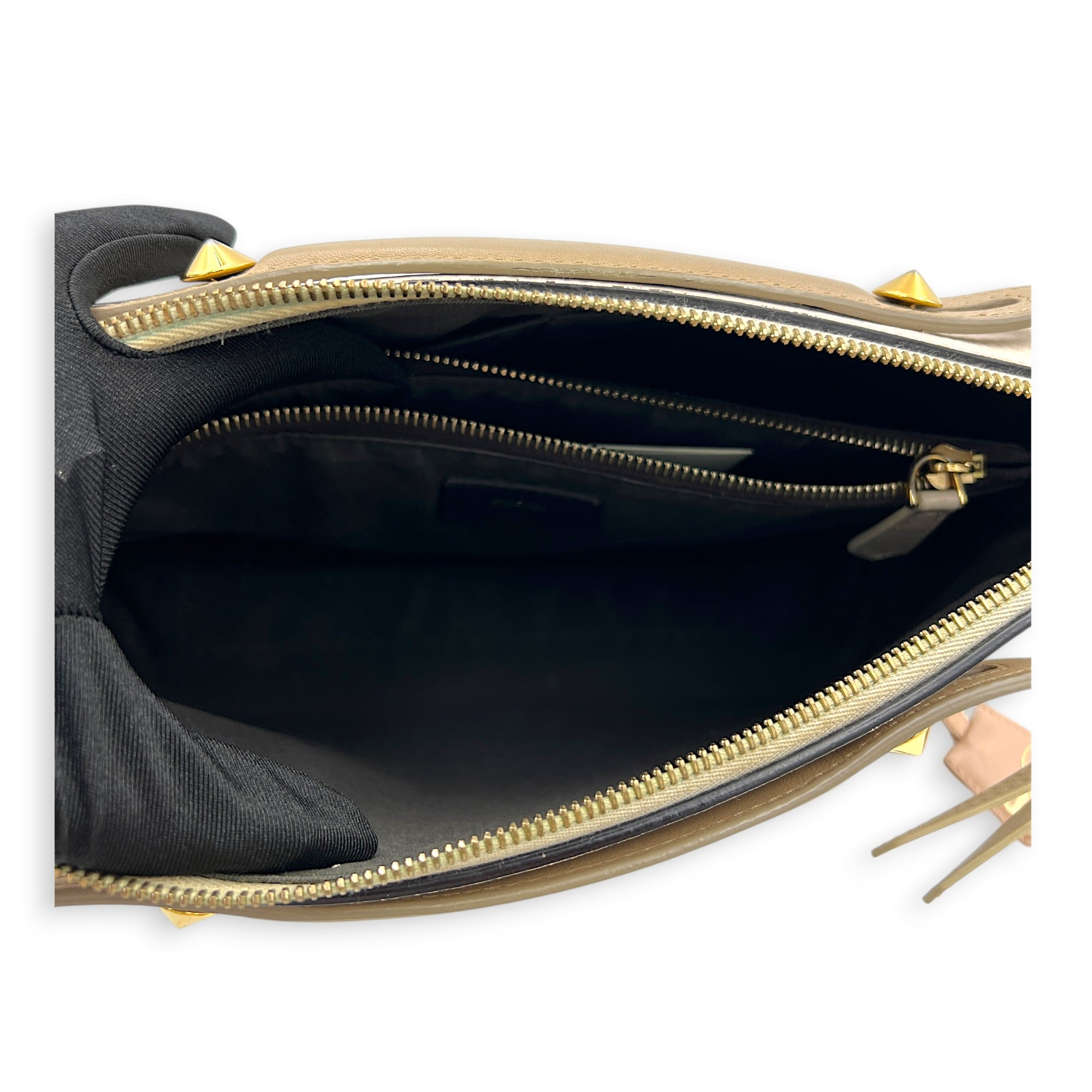 By The Way Crossbody Bag Beige in Calfskin, Gold hardware
