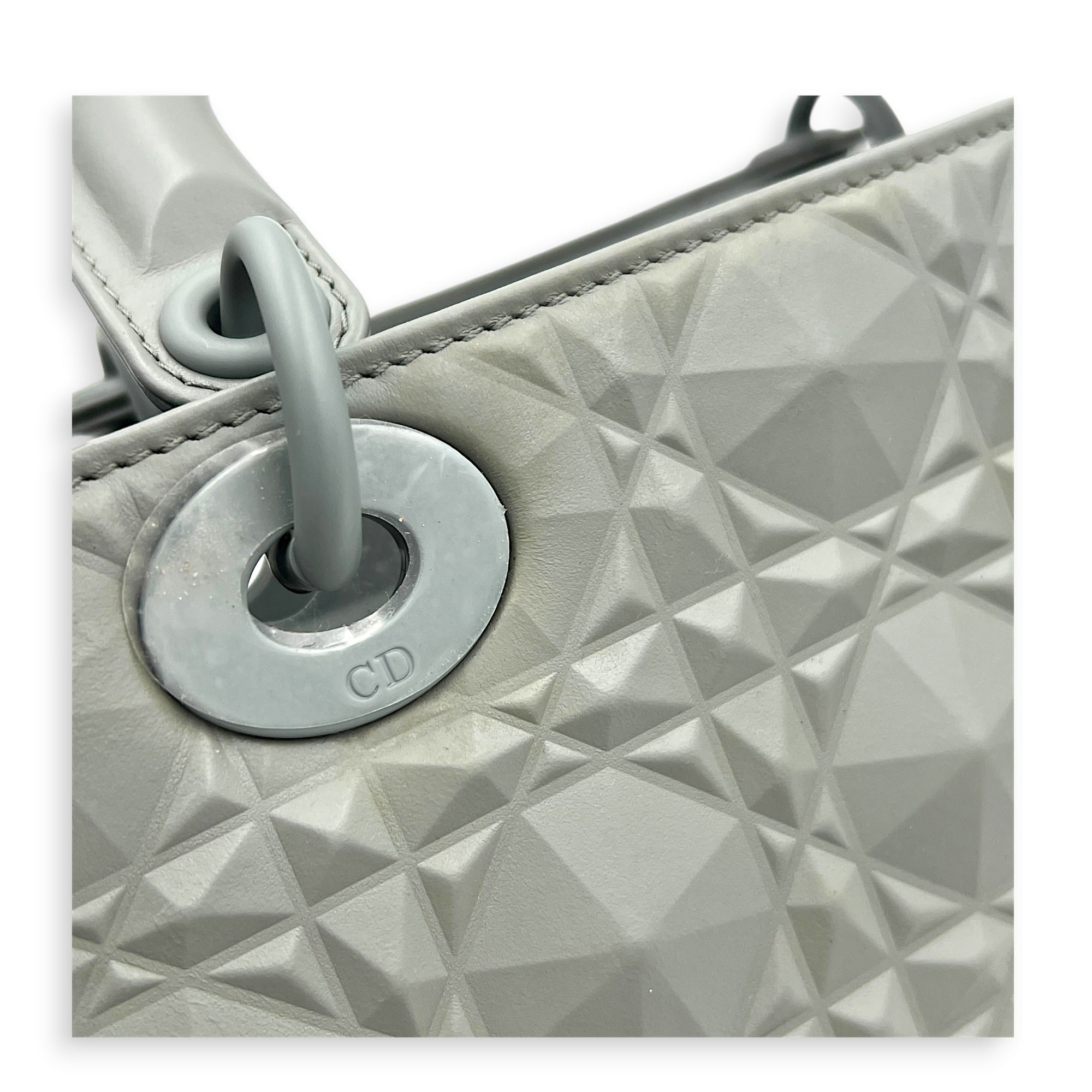 Lady Dior My ABCDior Small Ultramatte Diamond Top Handle Bag in Lambskin, Ultramatte hardware