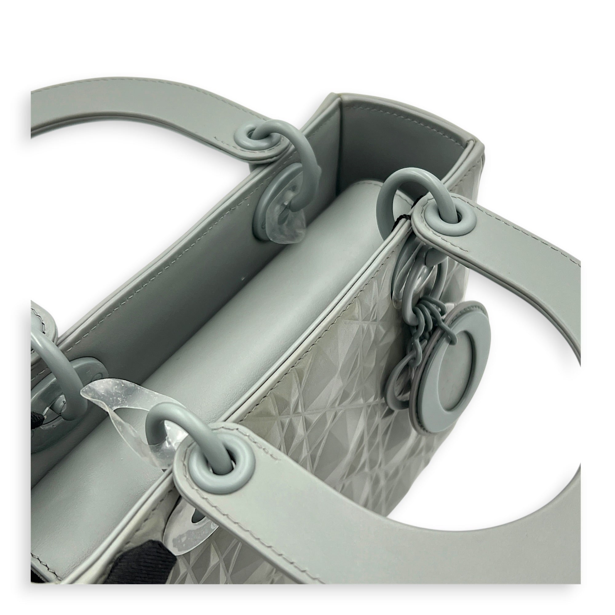 Lady Dior My ABCDior Small Ultramatte Diamond Top Handle Bag in Lambskin, Ultramatte hardware