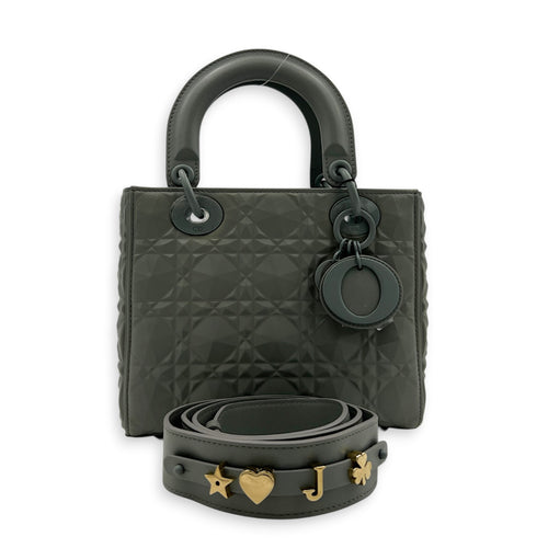Lady Dior My ABCDior Small Ultramatte Diamond Top Handle Bag in Lambskin, Ultramatte hardware