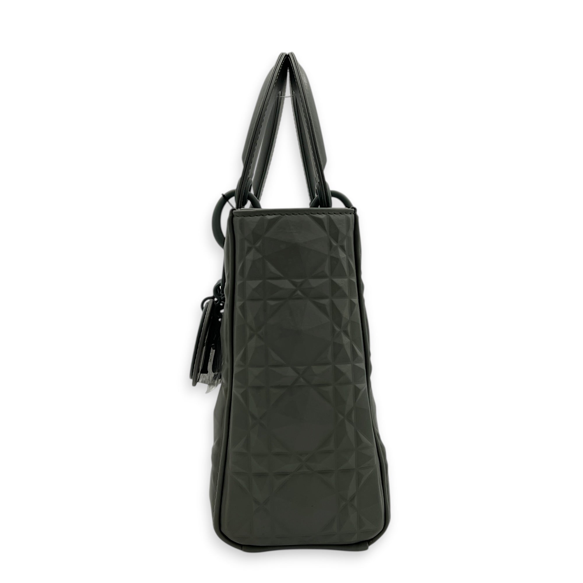 Lady Dior My ABCDior Small Ultramatte Diamond Top Handle Bag in Lambskin, Ultramatte hardware