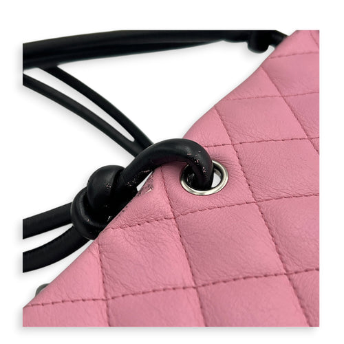 Cambon Tote Bag Pink in Calfskin, Silver hardware