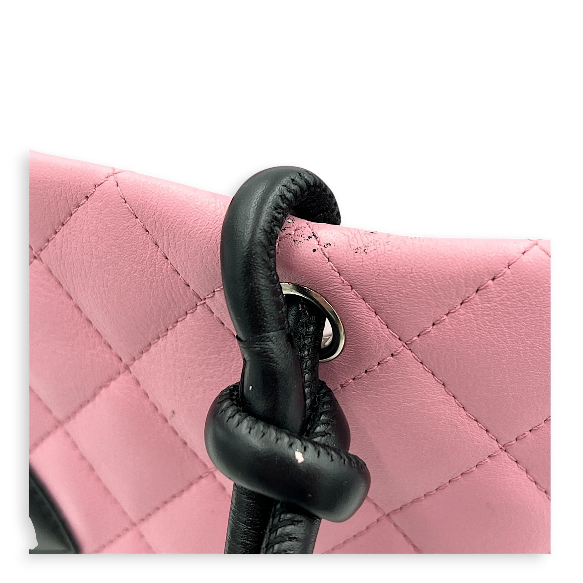 Cambon Tote Bag Pink in Calfskin, Silver hardware