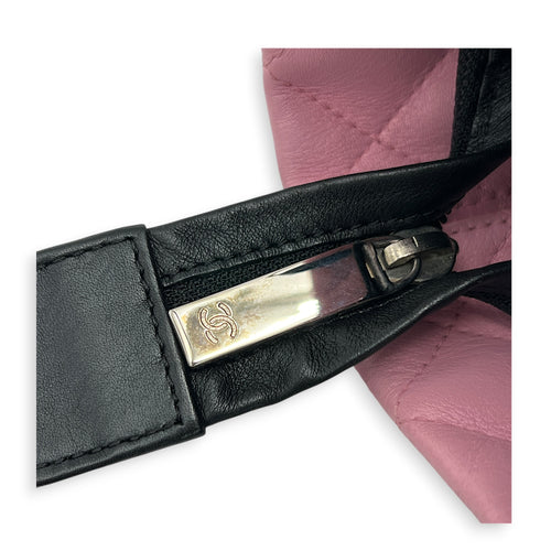 Cambon Tote Bag Pink in Calfskin, Silver hardware