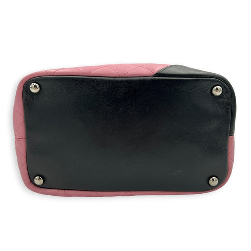 Cambon Tote Bag Pink in Calfskin, Silver hardware