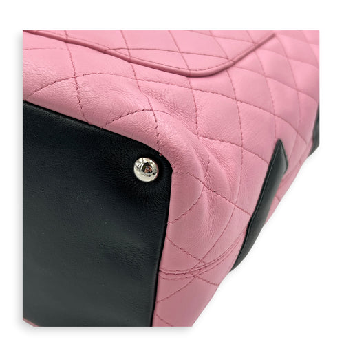 Cambon Tote Bag Pink in Calfskin, Silver hardware