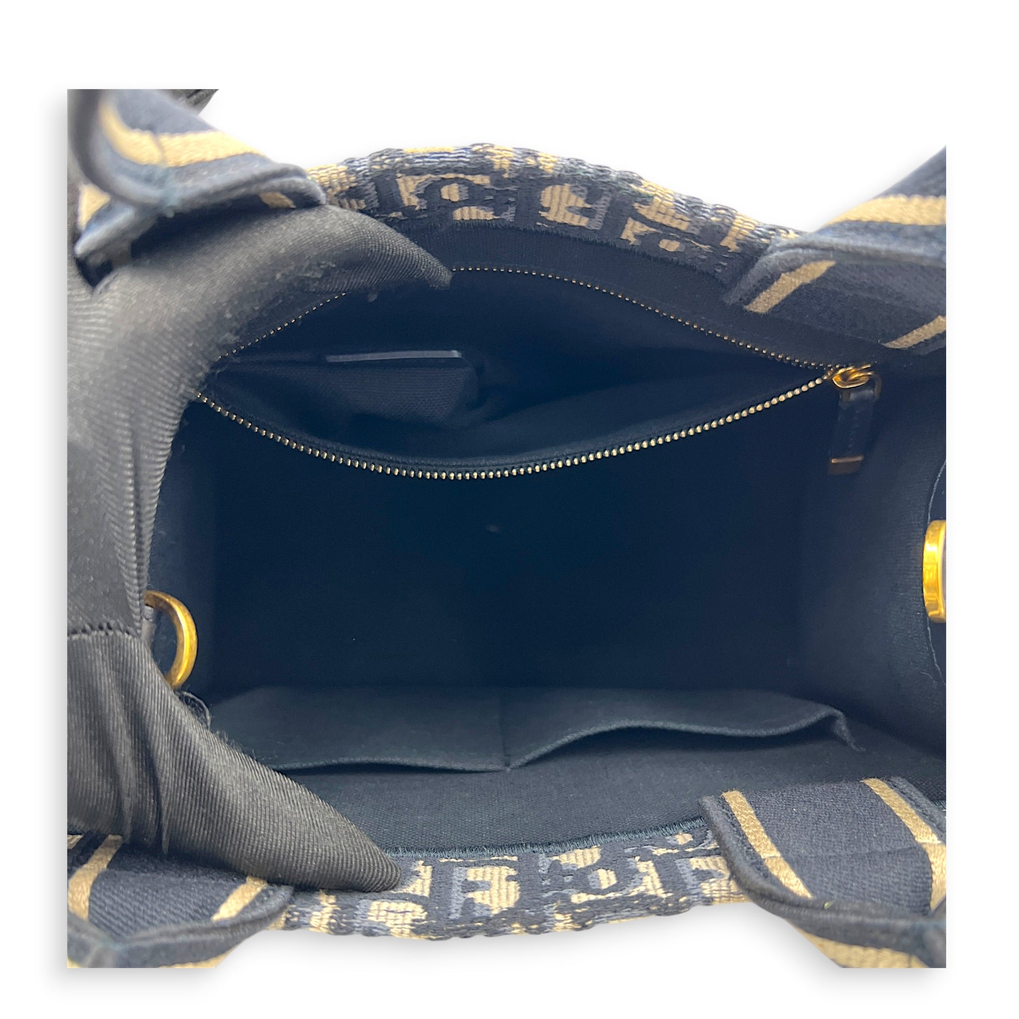 Book Tote Top Handle Bag Blue in Canvas, Gold hardware