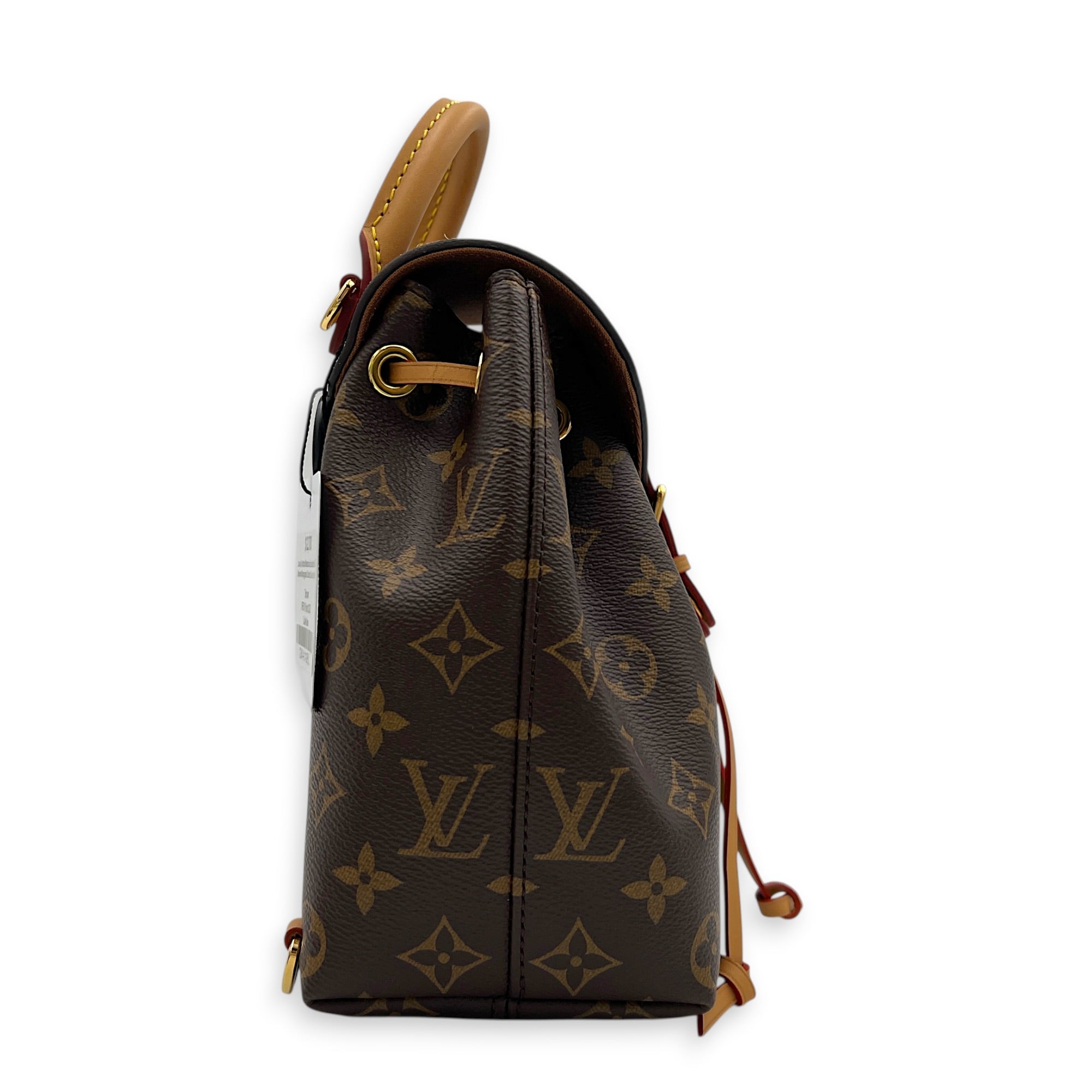 Montsouris Backpack BB Brown in Monogram Coated Canvas, Gold hardware