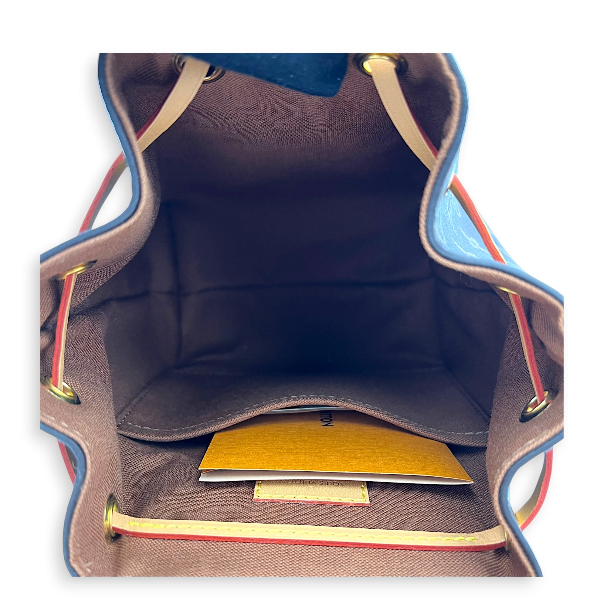 Montsouris Backpack BB Brown in Monogram Coated Canvas, Gold hardware