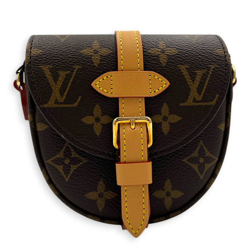 Chantilly Crossbody Bag Brown in Monogram Coated Canvas, Gold hardware