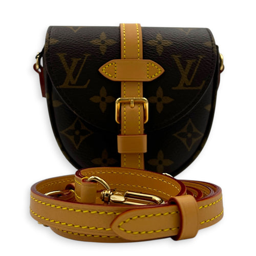 Chantilly Crossbody Bag Brown in Monogram Coated Canvas, Gold hardware