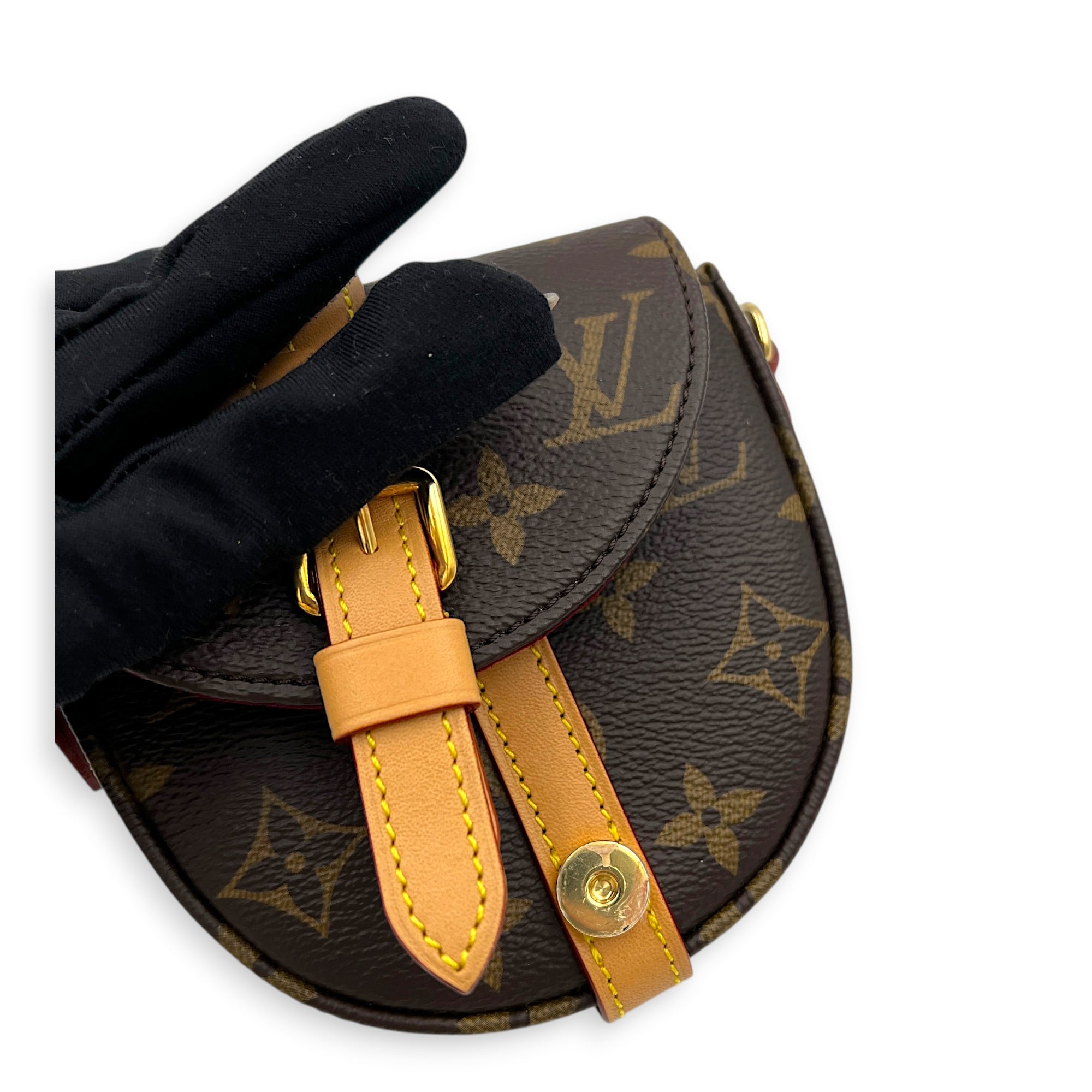 Chantilly Crossbody Bag Brown in Monogram Coated Canvas, Gold hardware