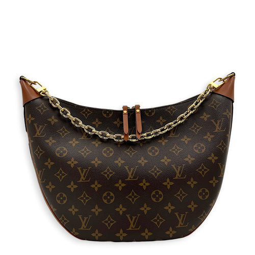 Loop Shoulder Bag Brown in Monogram Coated Canvas, Gold hardware