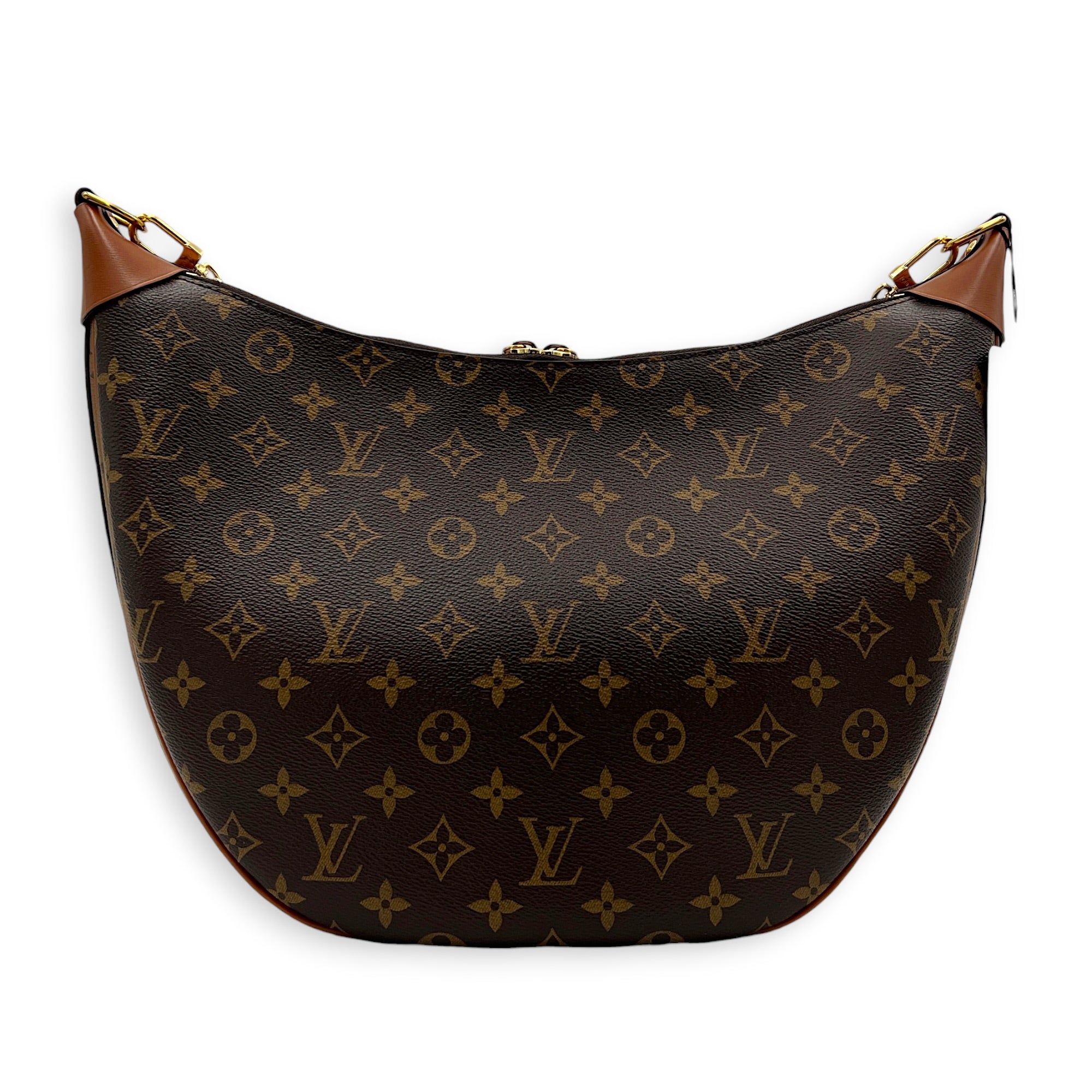 Loop Shoulder Bag Brown in Monogram Coated Canvas, Gold hardware