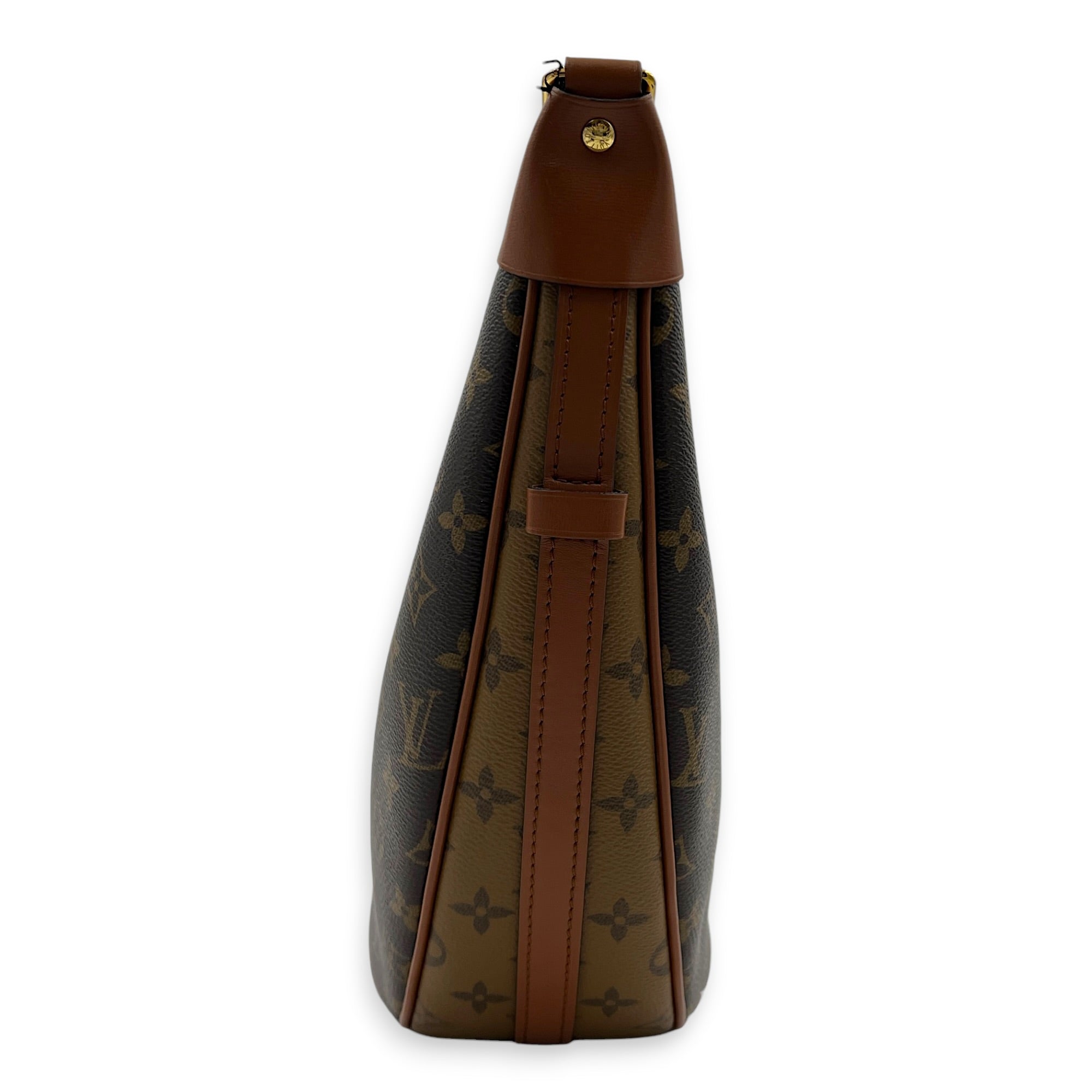 Loop Shoulder Bag Brown in Monogram Coated Canvas, Gold hardware