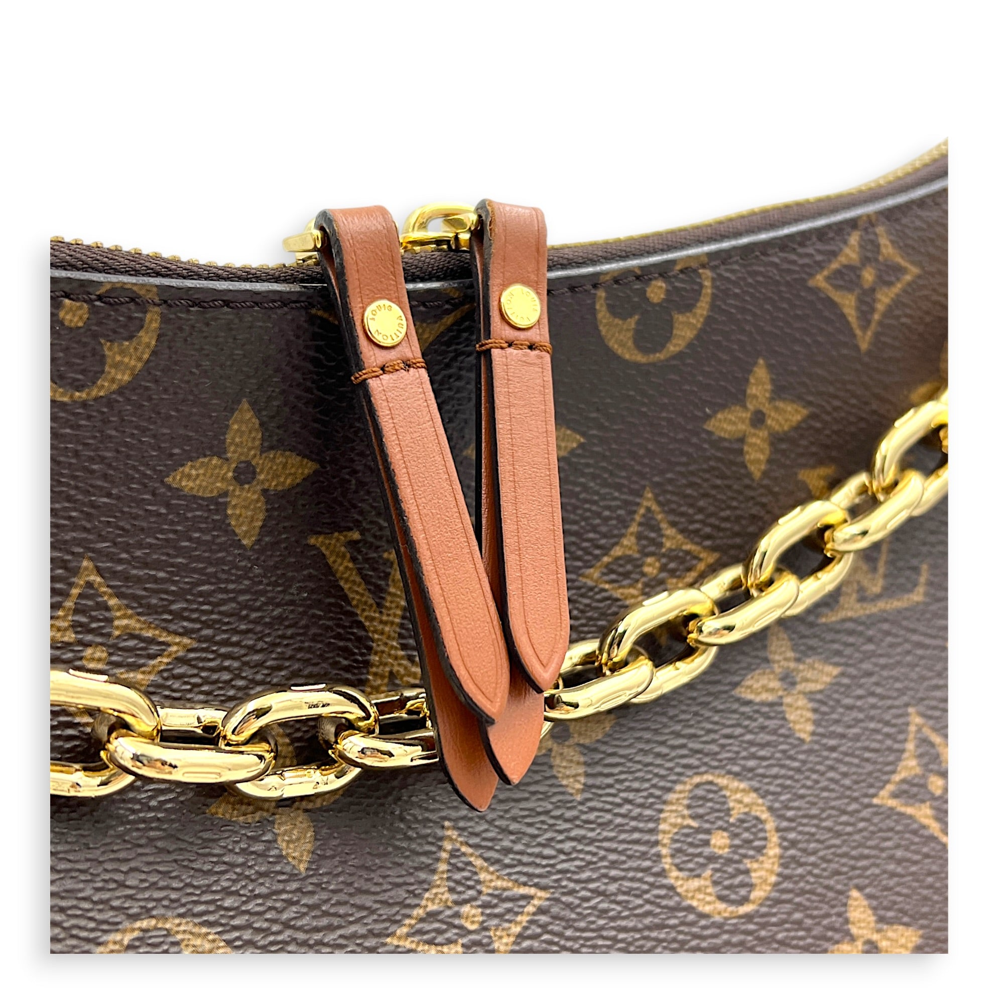 Loop Shoulder Bag Brown in Monogram Coated Canvas, Gold hardware
