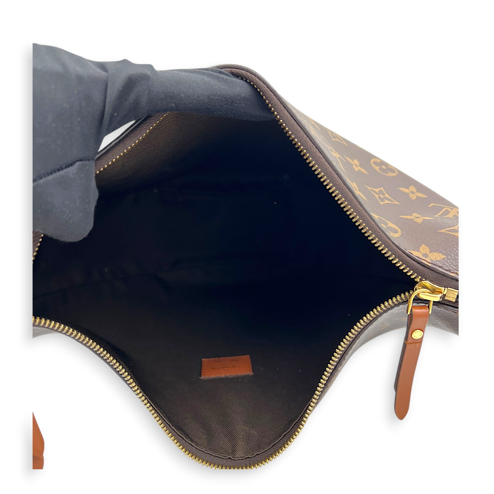 Loop Shoulder Bag Brown in Monogram Coated Canvas, Gold hardware