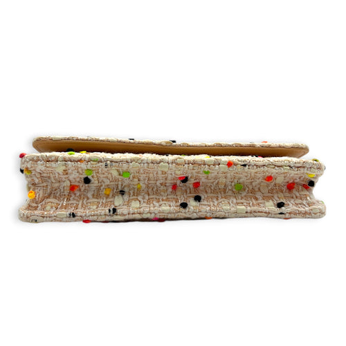 CC Classic Wallet On Chain White in Tweed, Gold hardware