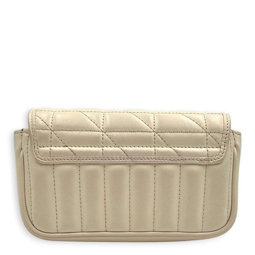 Marmont Shoulder Bag Super Mini White in Calfskin, Silver hardware