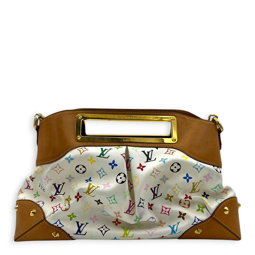 Judy Multi-colour Top Handle Bag in Coated Canvas, Gold hardware