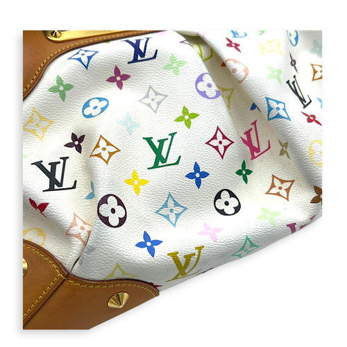 Judy Multi-colour Top Handle Bag in Coated Canvas, Gold hardware