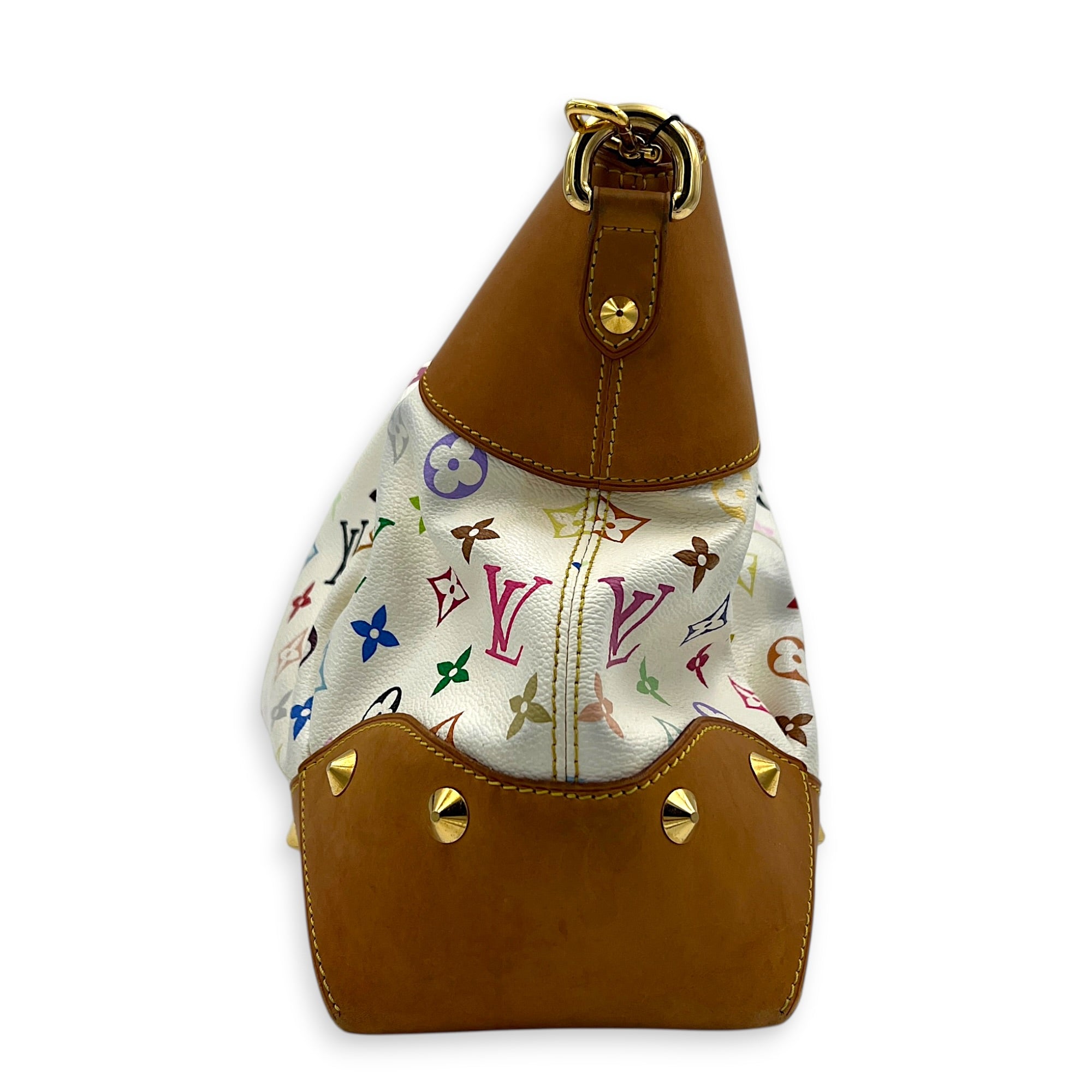 Judy Multi-colour Top Handle Bag in Coated Canvas, Gold hardware