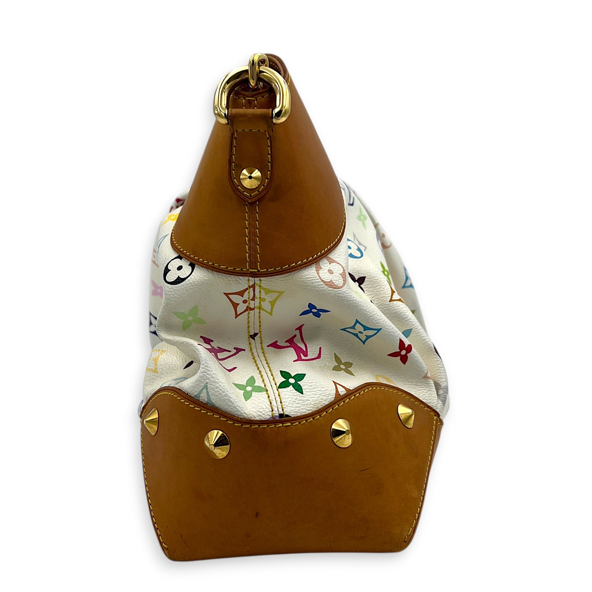 Judy Multi-colour Top Handle Bag in Coated Canvas, Gold hardware