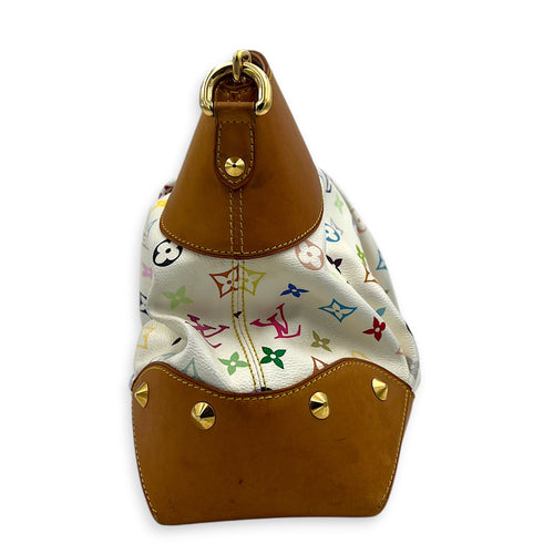 Judy Multi-colour Top Handle Bag in Coated Canvas, Gold hardware