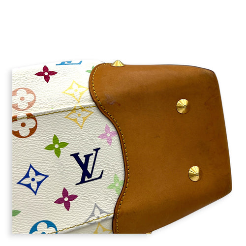 Judy Multi-colour Top Handle Bag in Coated Canvas, Gold hardware