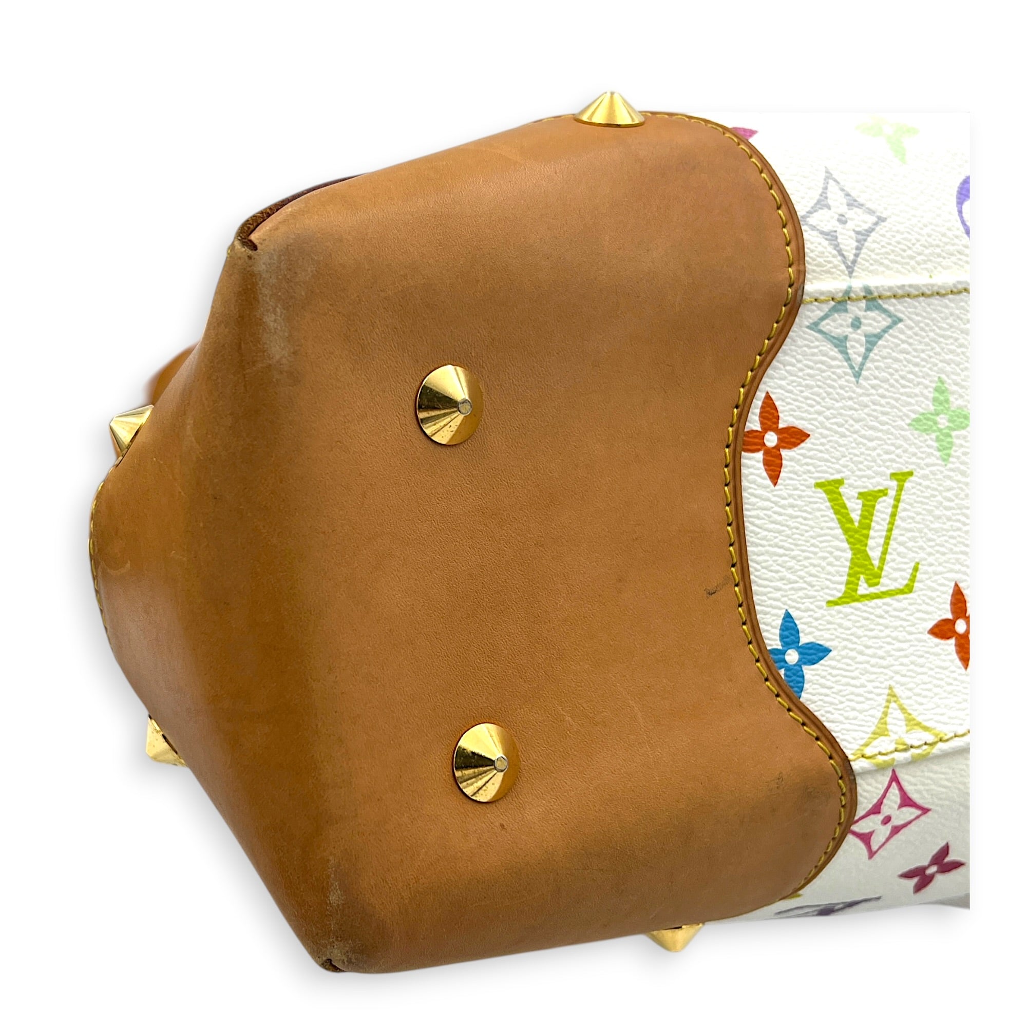 Judy Multi-colour Top Handle Bag in Coated Canvas, Gold hardware