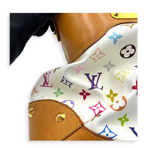Judy Multi-colour Top Handle Bag in Coated Canvas, Gold hardware