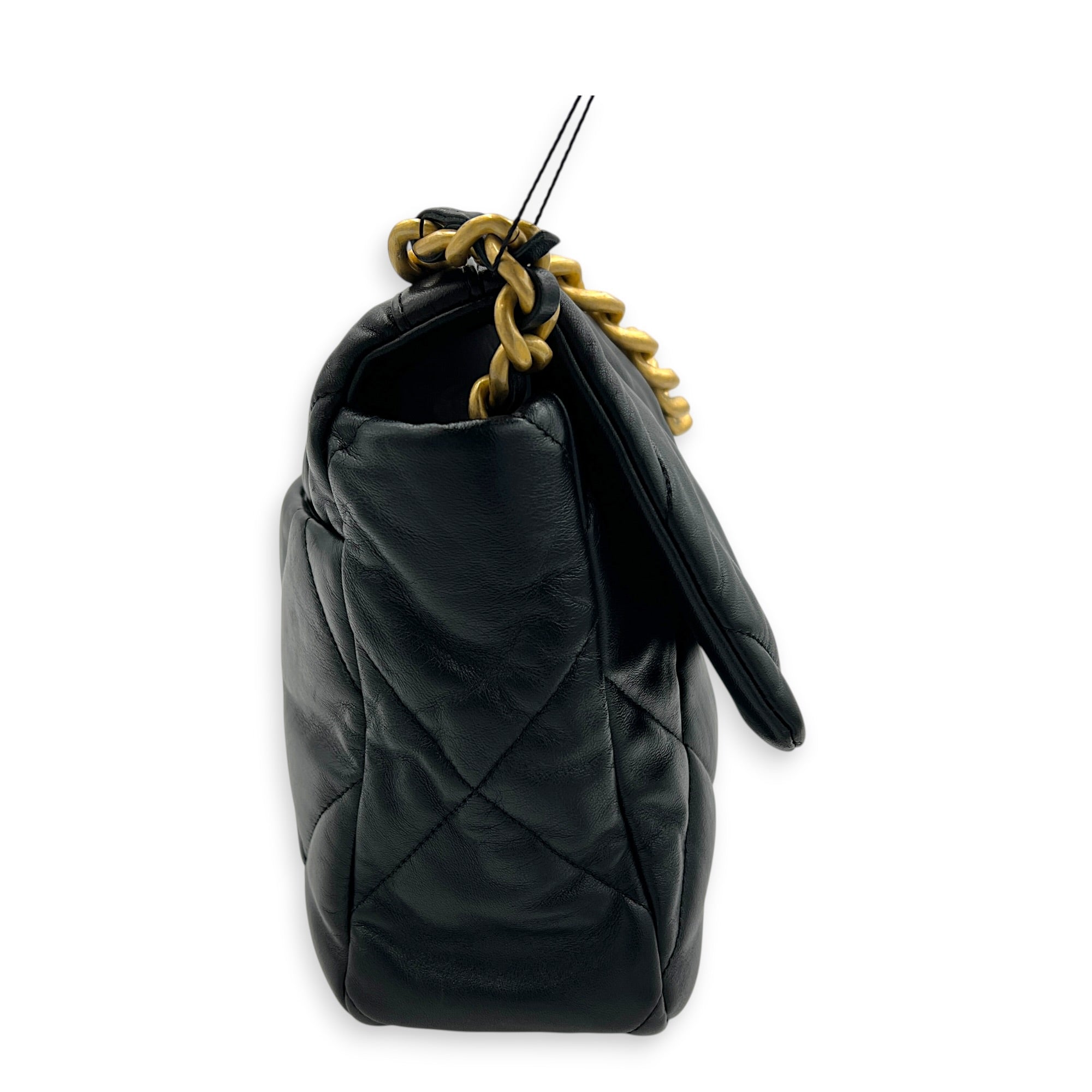 C19 Shoulder Bag Medium Black in Lambskin, Gold hardware