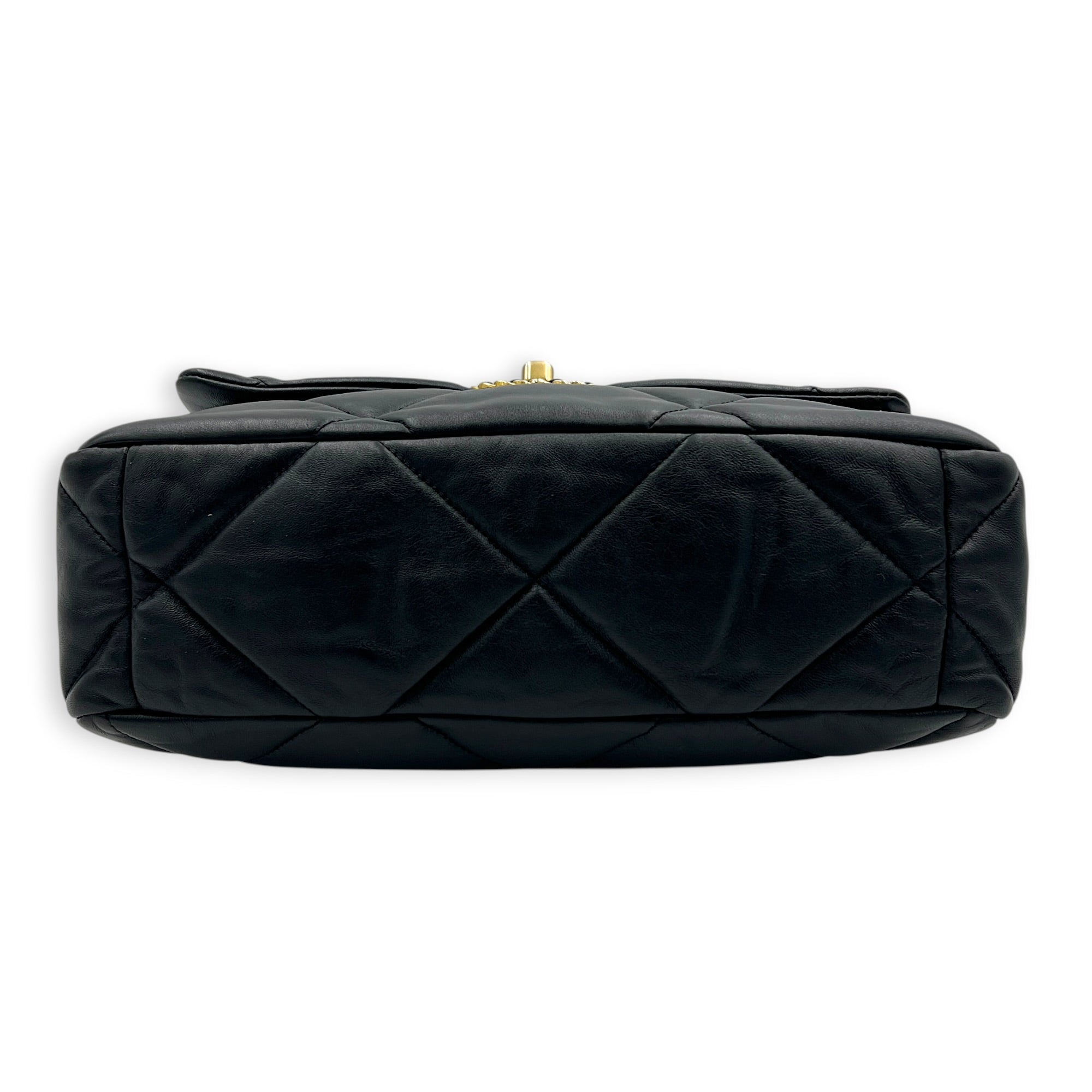 C19 Shoulder Bag Medium Black in Lambskin, Gold hardware