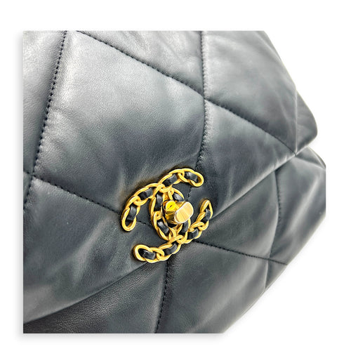 C19 Shoulder Bag Medium Black in Lambskin, Gold hardware