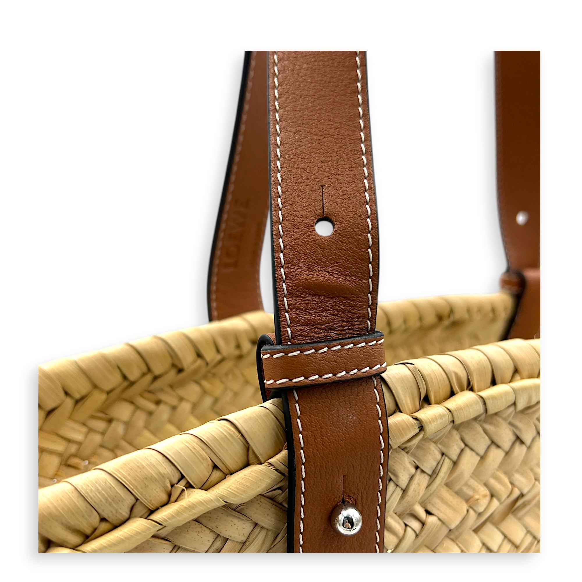 Anagram Basket Top Handle Bag in Others, Silver hardware
