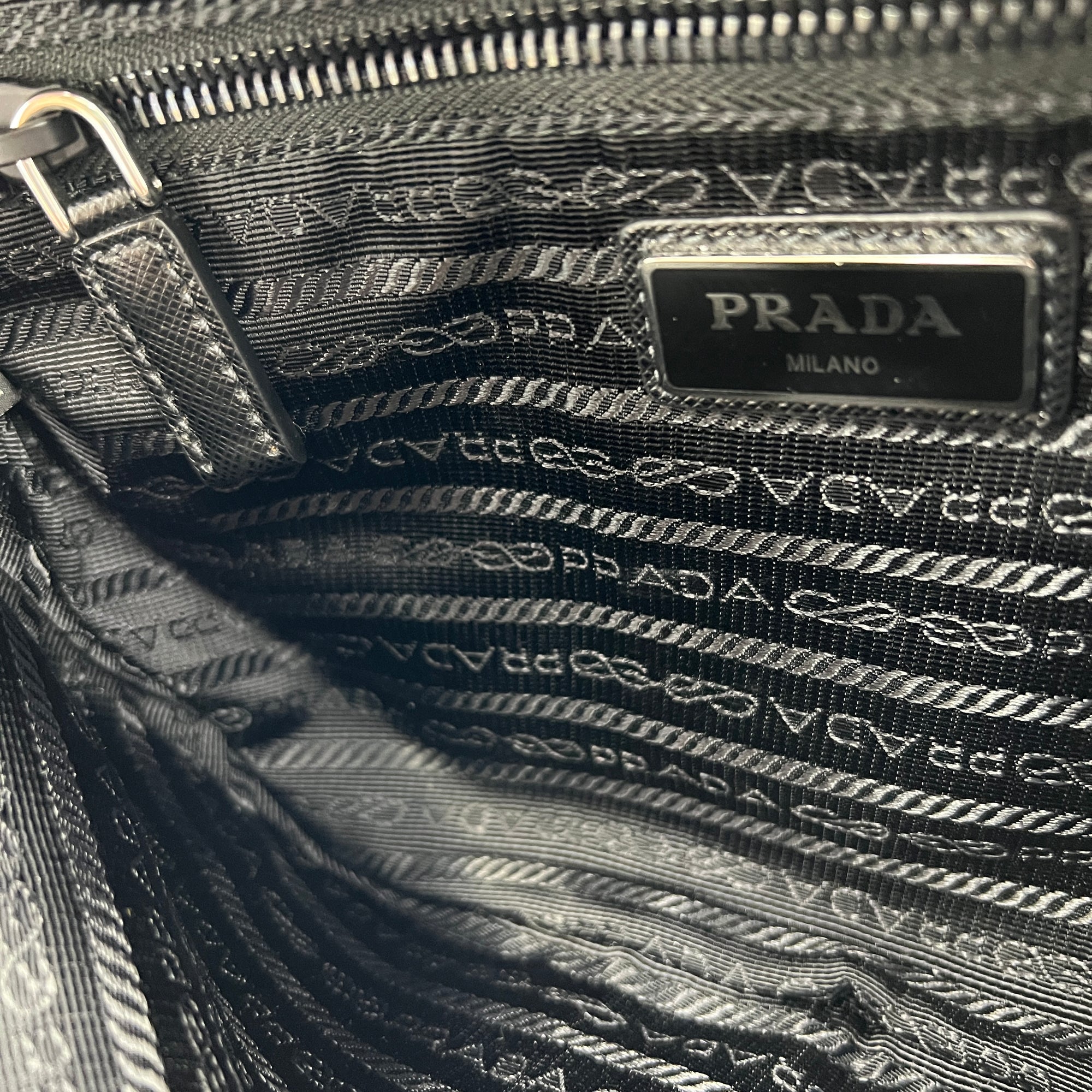 Logo Belt Bag Blue in Nylon, Silver hardware