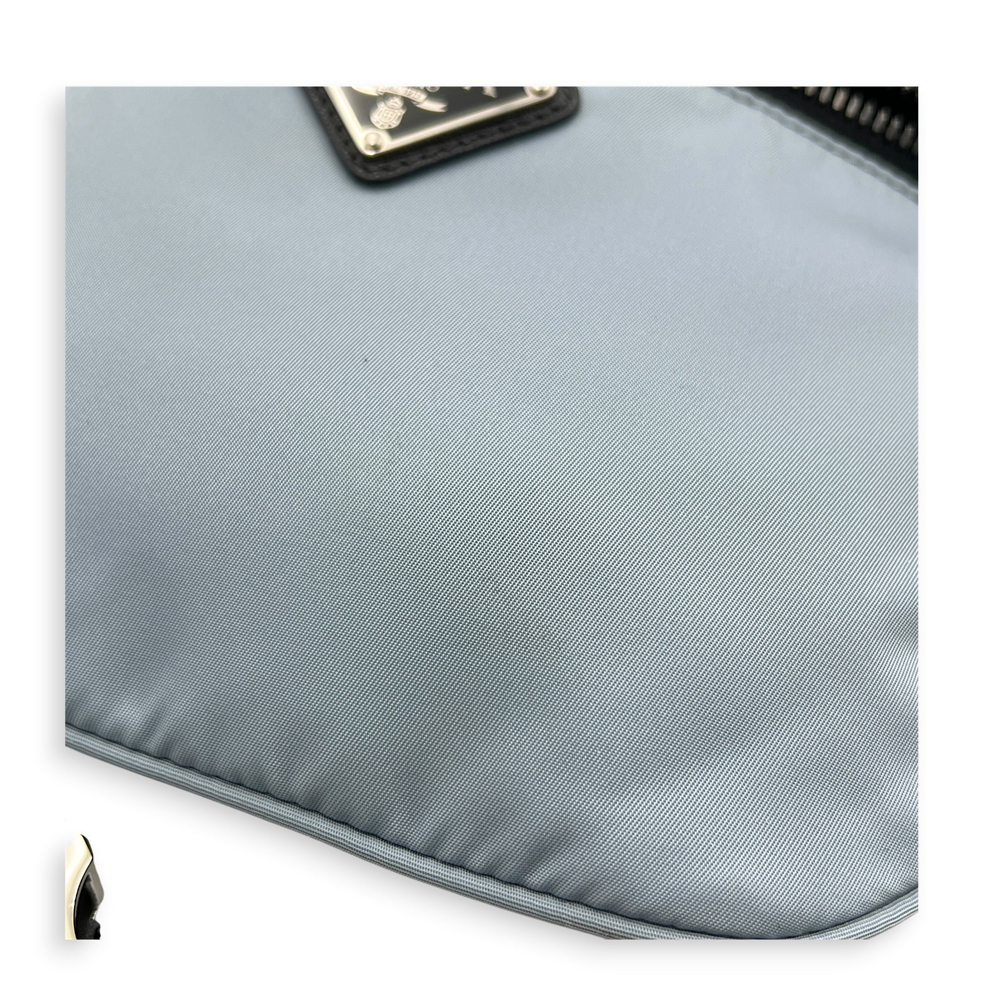 Logo Belt Bag Blue in Nylon, Silver hardware