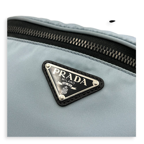Logo Belt Bag Blue in Nylon, Silver hardware