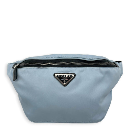 Logo Belt Bag Blue in Nylon, Silver hardware