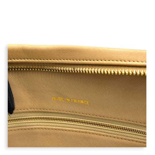 CC Circle Beige Shoulder Bag in Lambskin, Gold hardware