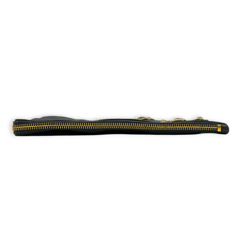 City Clutch Grey in Calfskin, Gold hardware