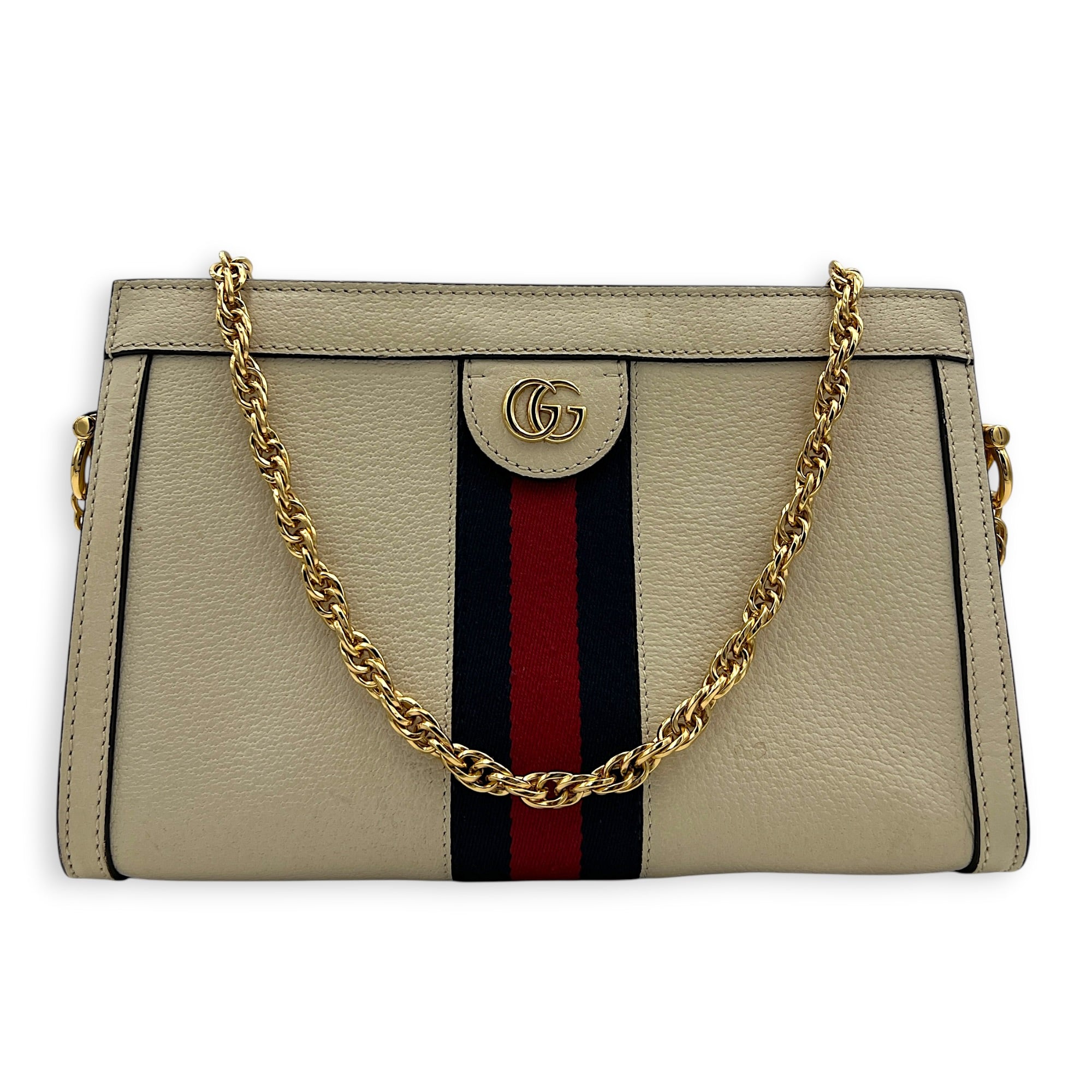 GG Ophidia Shoulder Bag in Calfskin, Gold hardware