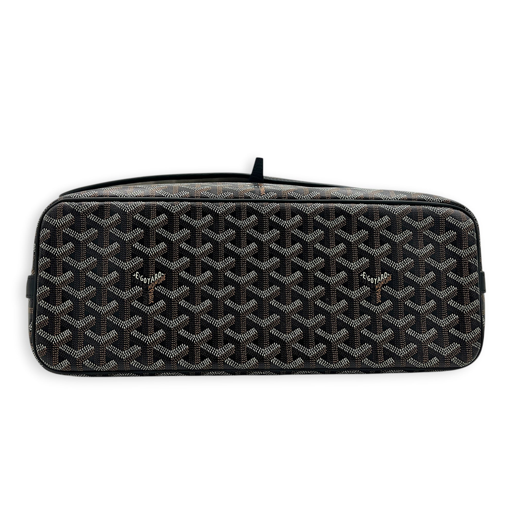 Capitien Messenger MM Black in Coated Canvas, Silver hardware