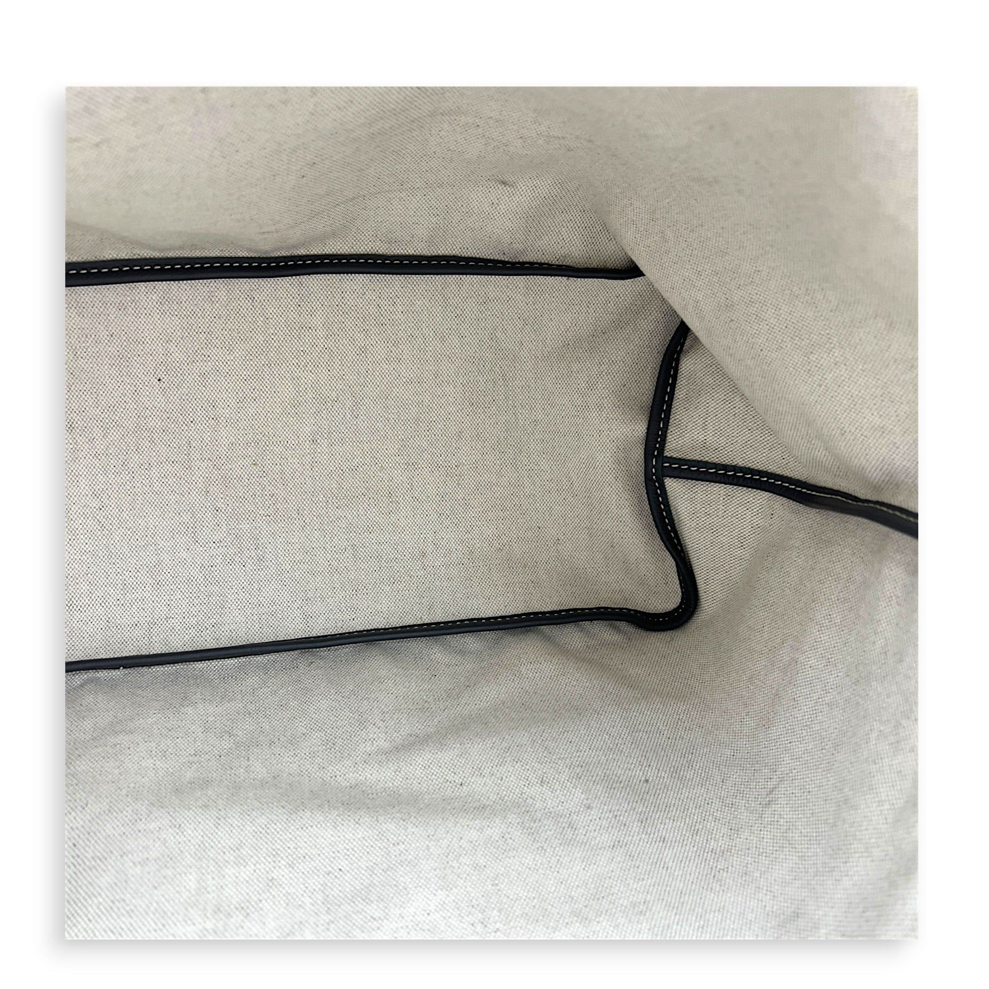 Saint Louis PM Grey Tote Bag in Coated Canvas, Silver hardware